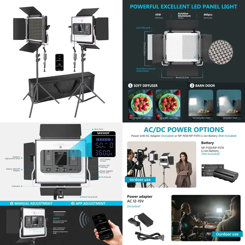 Photography Lighting Kit Neewer - Kit de Iluminação para Fotografia e