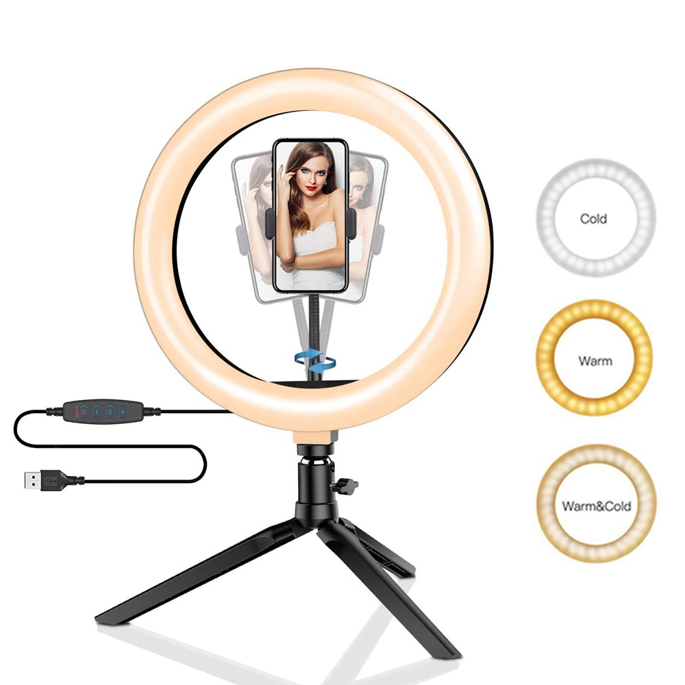 Photography Lighting Kit - 26cm 10 polegada led anel selfie
