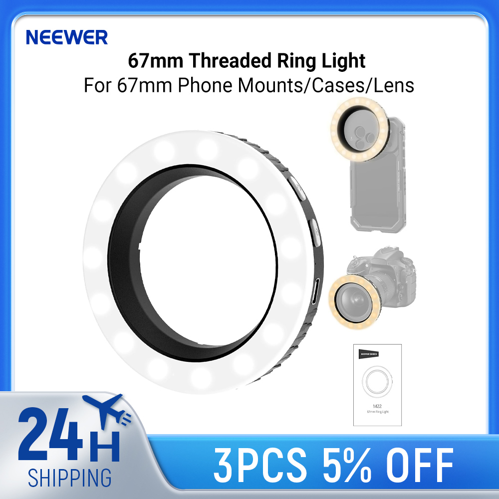Photography Lighting Overhead - Anel de Luz LED Bicolor Recarregável