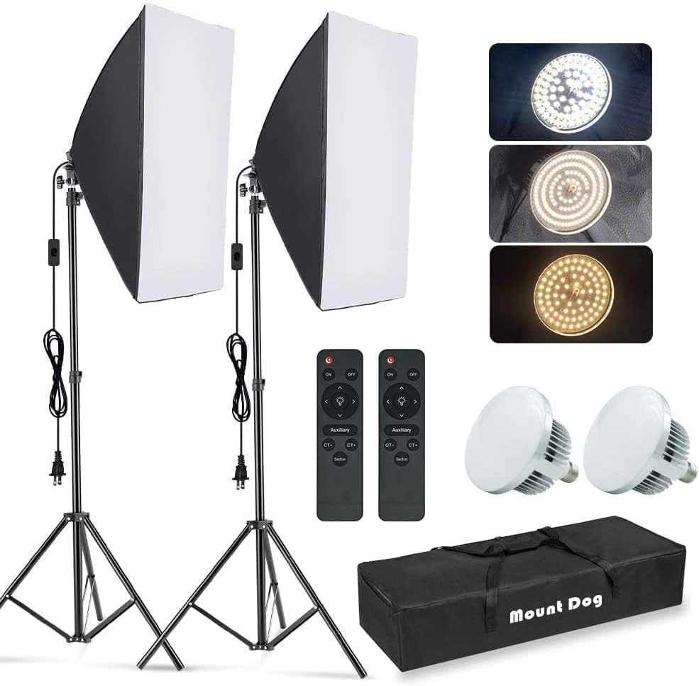 Photography Lighting Kit - Kit de Iluminação Softbox para Fotografia,