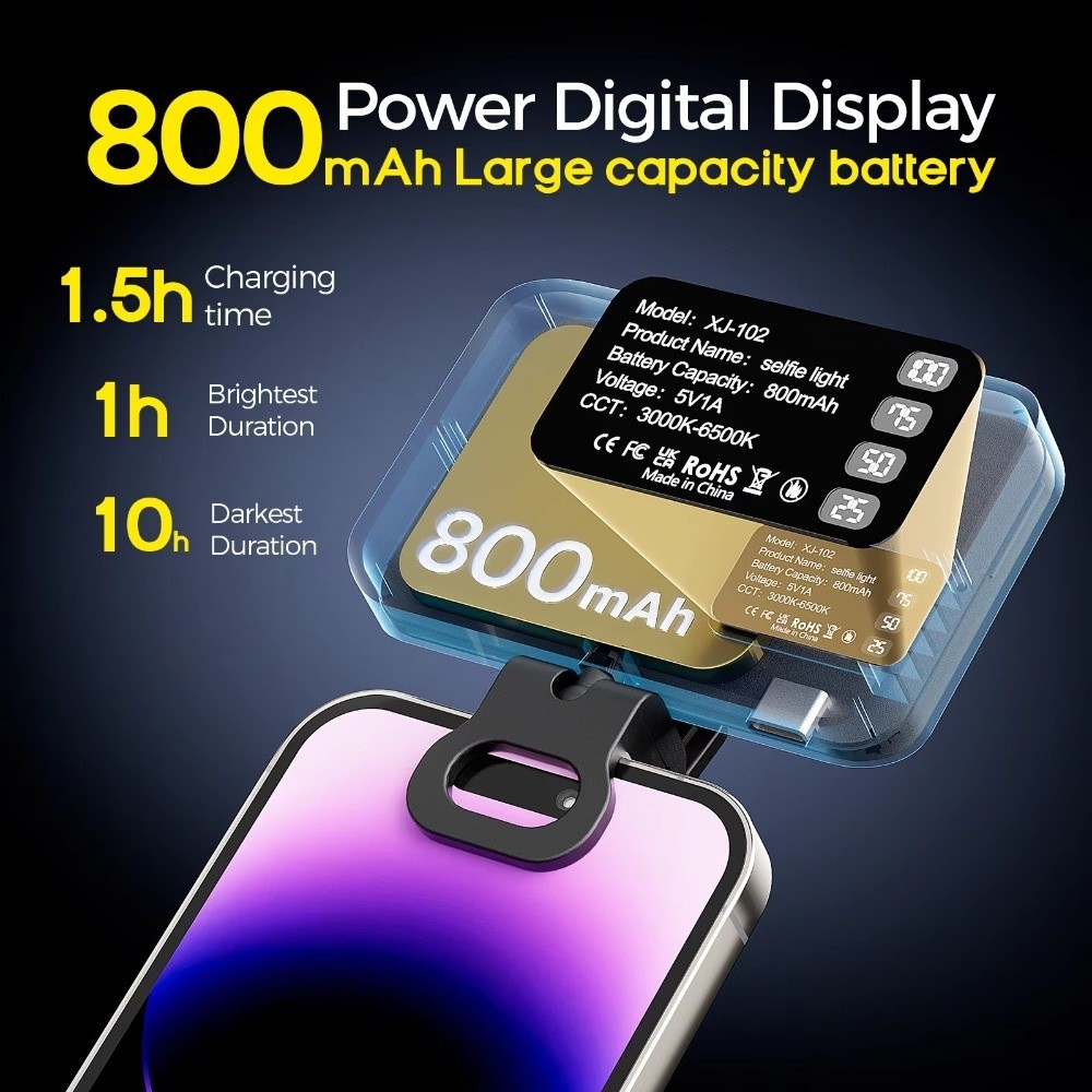 Photography Using Lighting - Luz LED para Selfie 800/1000mAh com