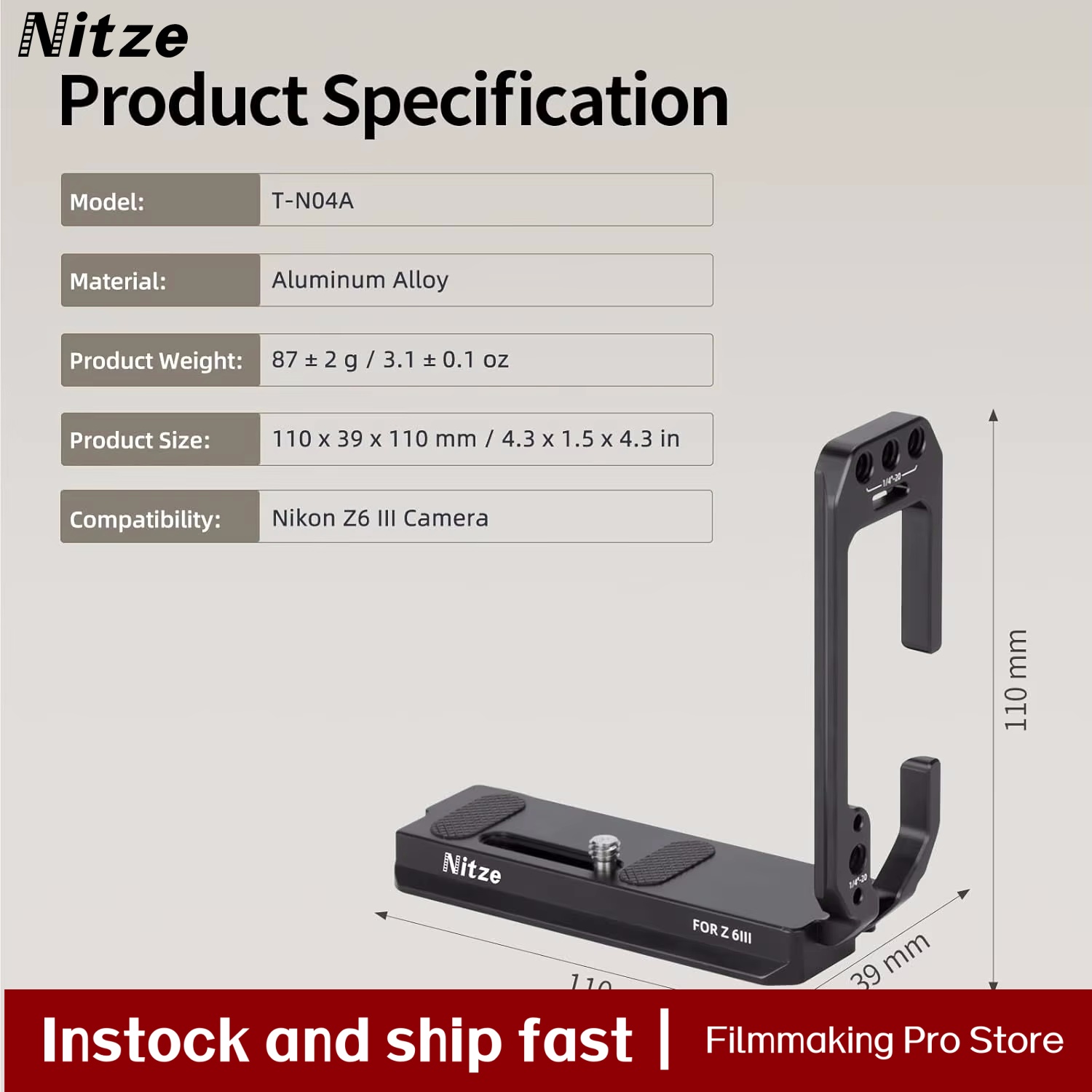 Suporte em L para câmera Nitze - Nikon Camera Z6 Iii avaliação e preço