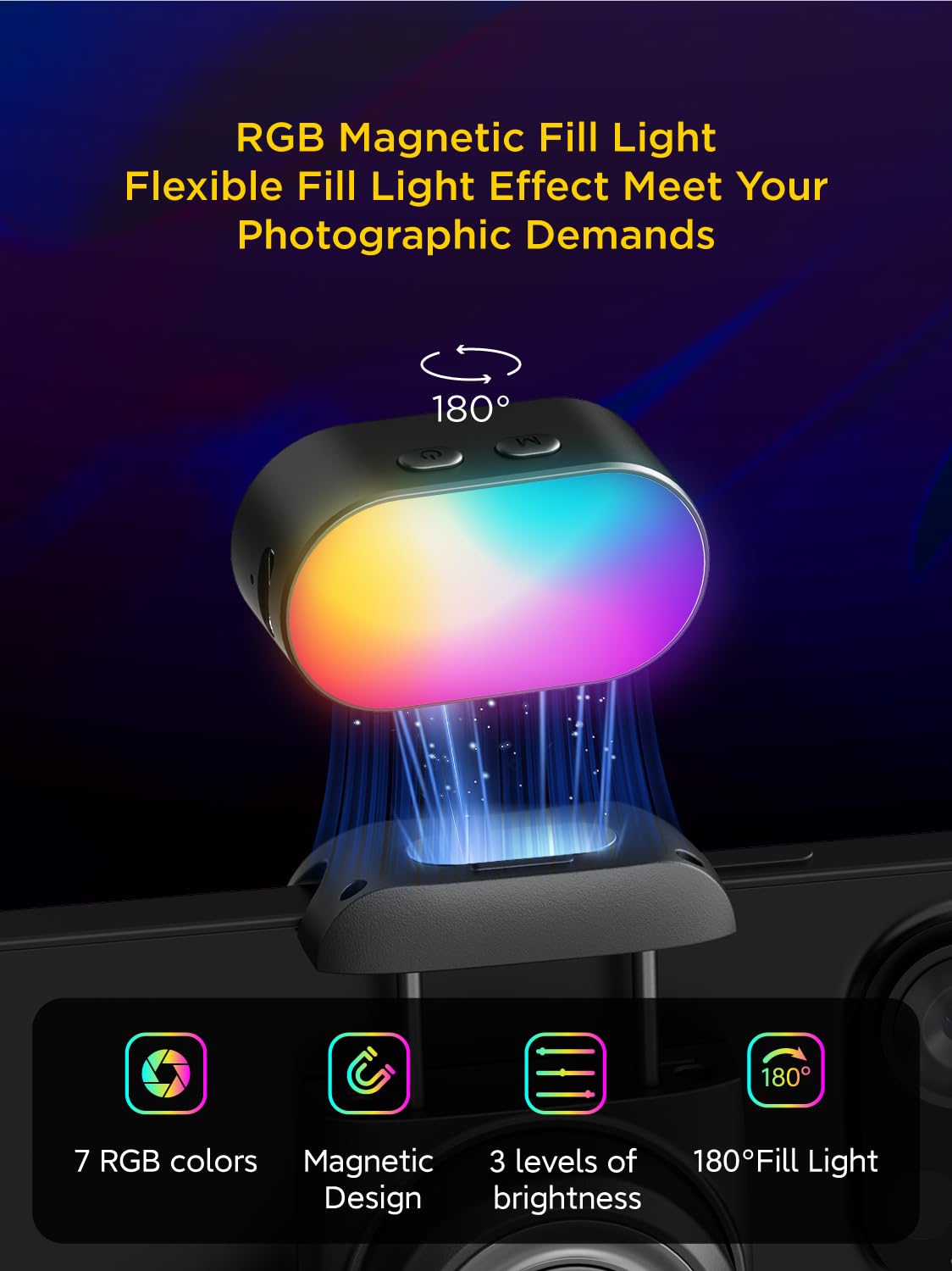 AOCHUAN-RGB Magnetic Fill Ligh - Torjim Rgb Photography Video Lighting avaliação e preço